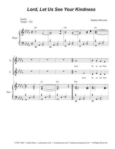 Lord, Let Us See Your Kindness (Vocal Quartet - (SATB)