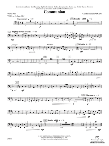 Communion: (wp) E-flat Tuba B.C.