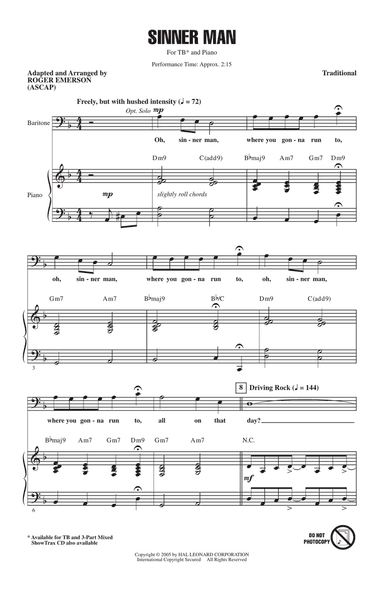 Sinner Man (arr. Roger Emerson)