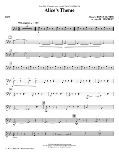 Alice's Theme (from Alice In Wonderland) (arr. Mac Huff) - Bass