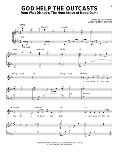 God Help The Outcasts (from The Hunchback Of Notre Dame)