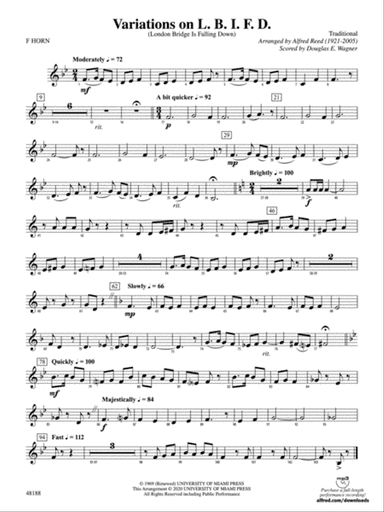 Variations on L. B. I. F. D.: 1st F Horn