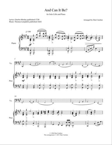 Cello - "And Can It Be?" Theme and Variations