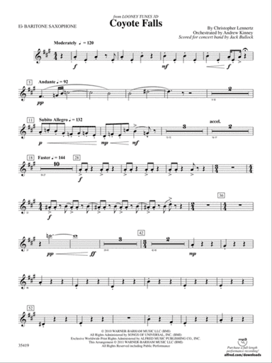 Coyote Falls (from Looney Tunes 3D): E-flat Baritone Saxophone