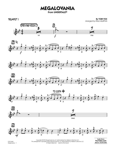 Megalovania (arr. Paul Murtha) - Trumpet 1