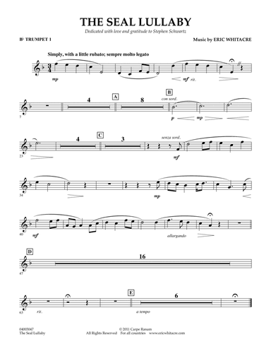 The Seal Lullaby - Bb Trumpet 1