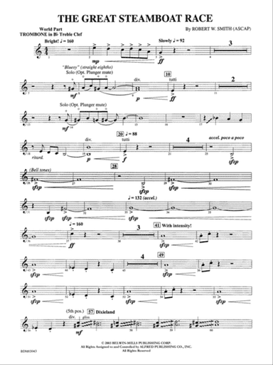 The Great Steamboat Race: (wp) 1st B-flat Trombone T.C.