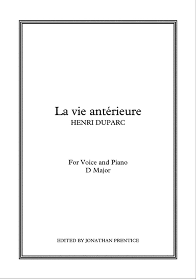 La vie antérieure (D Major)