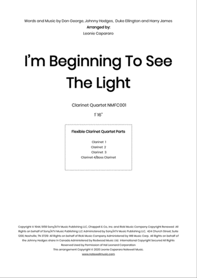 I'm Beginning To See The Light