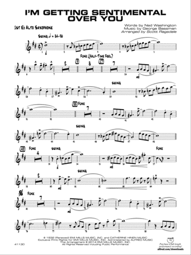 I'm Getting Sentimental over You: E-flat Alto Saxophone