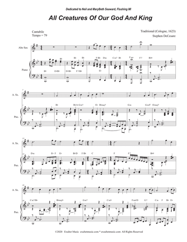 All Creatures Of Our God And King (for Alto Saxophone and Piano)