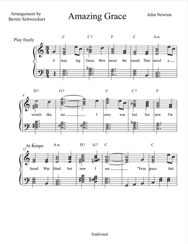 Amazing Grace BIG NOTE VERSION