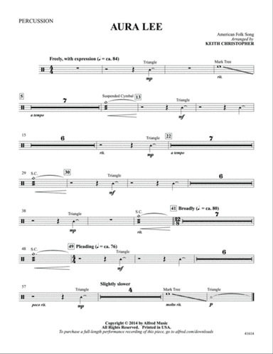 Aura Lee: Percussion