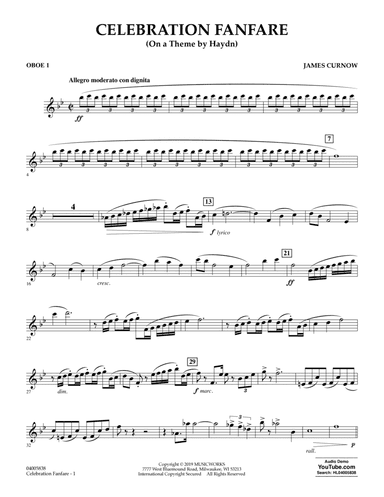 Celebration Fanfare (On a Theme by Haydn) - Oboe 1