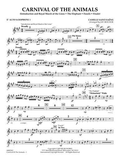 Carnival of the Animals (arr. Jay Bocook) - Eb Alto Saxophone 1