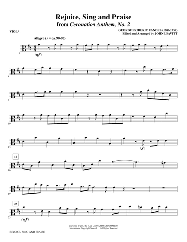Rejoice, Sing And Praise - Viola