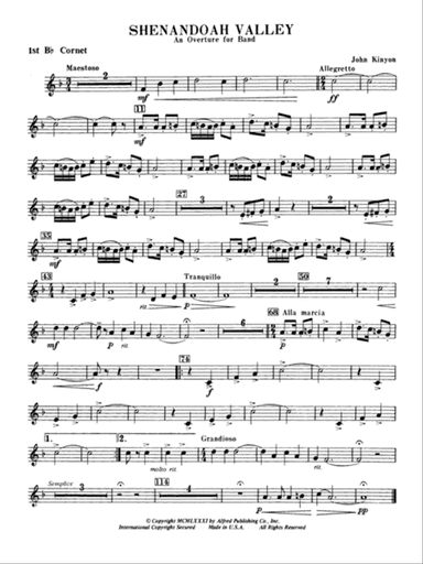 Shenandoah Valley: 1st B-flat Cornet