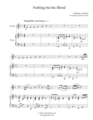 Nothing but the Blood (Clarinet-Piano)