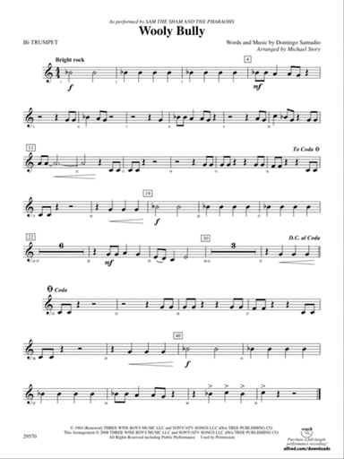 Wooly Bully: 1st B-flat Trumpet