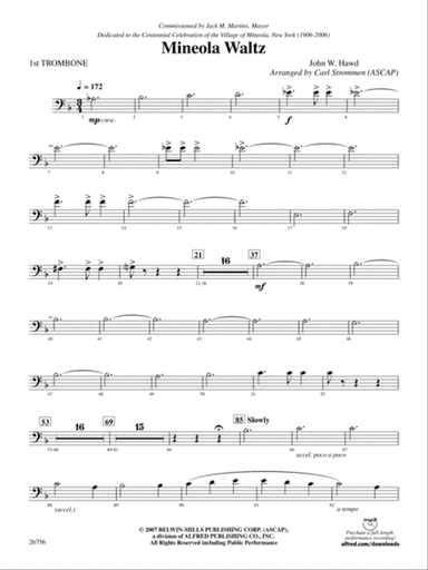 Mineola Waltz: 1st Trombone
