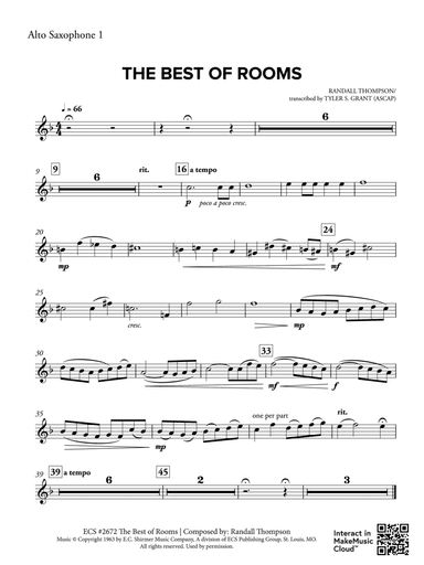 The Best of Rooms: 1st E-flat Alto Saxophone