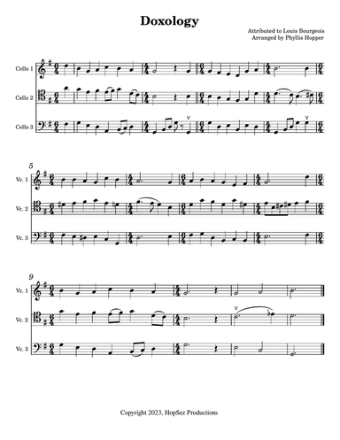 The Doxology - Cello Trio