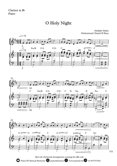 O Holy NIght - Christmas Carol - Bb Clarinet and Piano