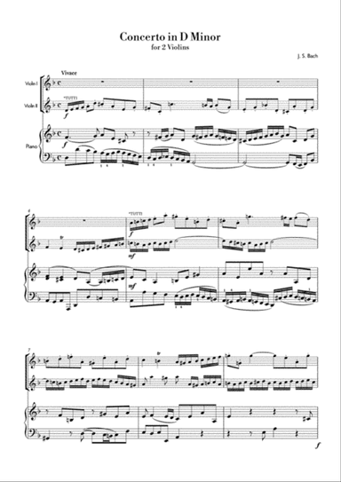 Bach - Concerto in D Minor for 2 Violins