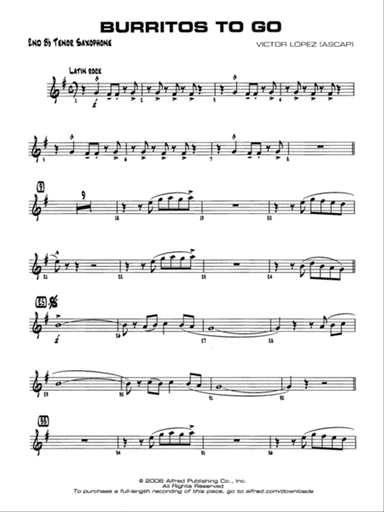 Burritos to Go: 2nd B-flat Tenor Saxophone