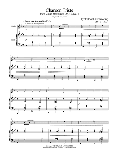 Chanson Triste, Op. 40, No. 2