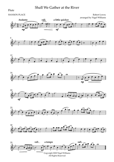 Shall We Gather at the River, for Flute and Clarinet Duet