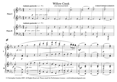 Willow Creek (An American Idyll) for 2 Pianos