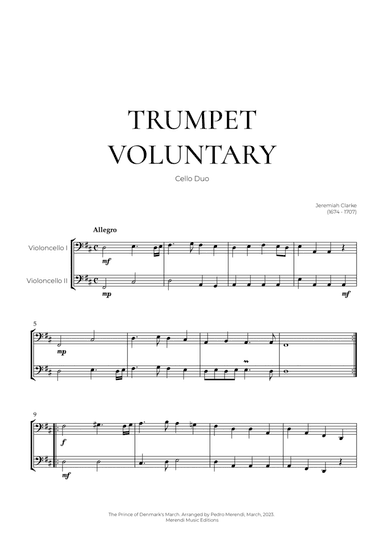 Trumpet Voluntary (Cello Duo) - Jeremiah Clarke