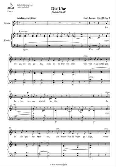 Die Uhr, Op. 123 No. 3 (Original key. F Major)