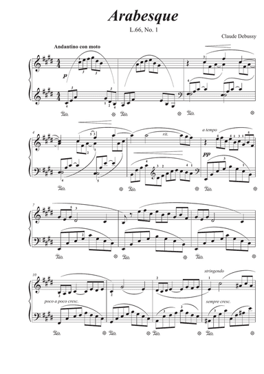 Arabesque L.66, No. 1, First Movement