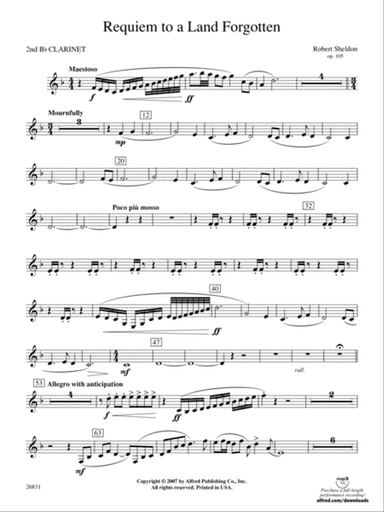 Requiem to a Land Forgotten: 2nd B-flat Clarinet