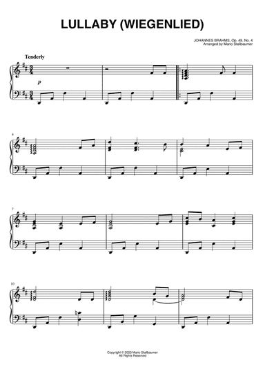 Brahms' Lullaby (Wiegenlied, Op. 49, No. 4)