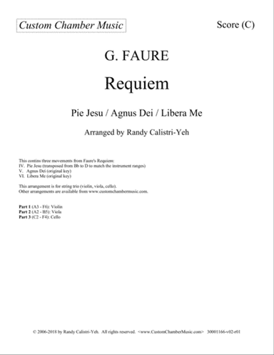 Faure Requiem (string trio)