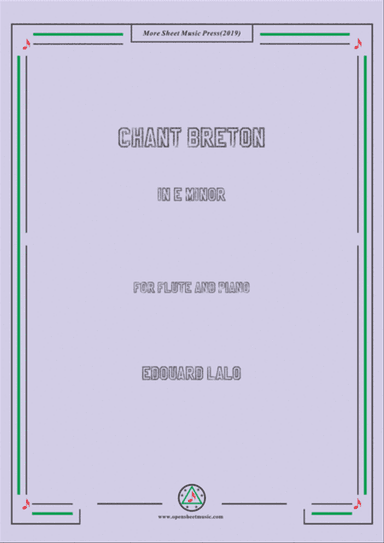 Lalo-Chant breton, for Flute and Piano