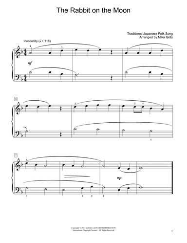 The Rabbit On The Moon (arr. Mika Goto)