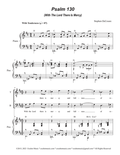 Psalm 130 (With The Lord There Is Mercy) (2-part choir - (TB)
