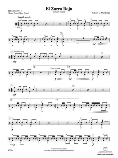 El Zorro Rojo: 1st Percussion