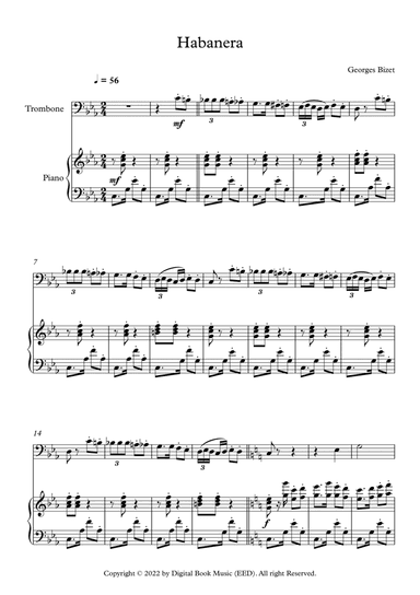 Habanera - Georges Bizet (Trombone + Piano)