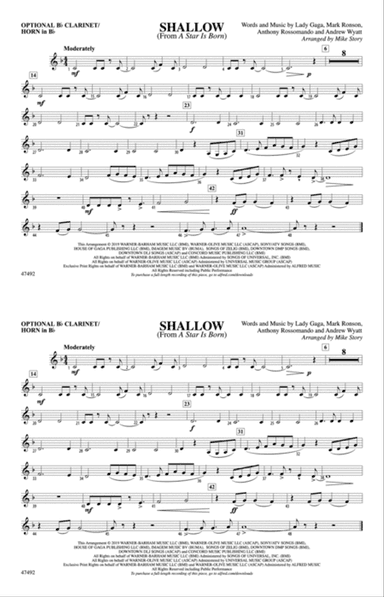 Shallow: Optional Bb Clarinet/Horn in Bb