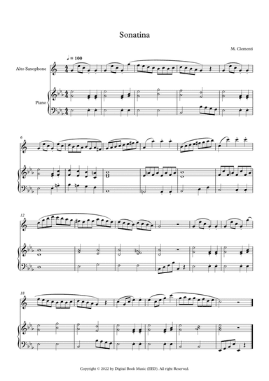 Sonatina (In C Major) - Muzio Clementi (Alto Sax + Piano)