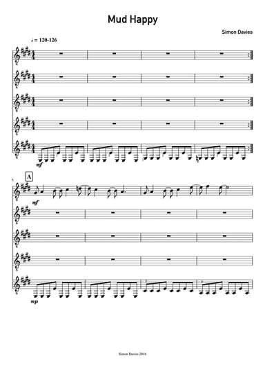 Mud Happy (for guitar ensemble)