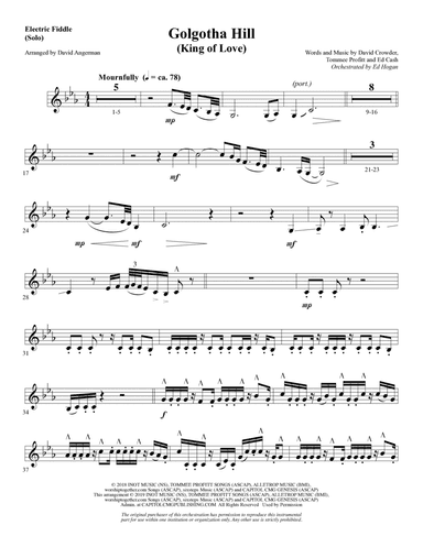 Golgotha Hill (King of Love) (arr. David Angerman) - Electric Fiddle
