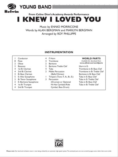 I Knew I Loved You: Score