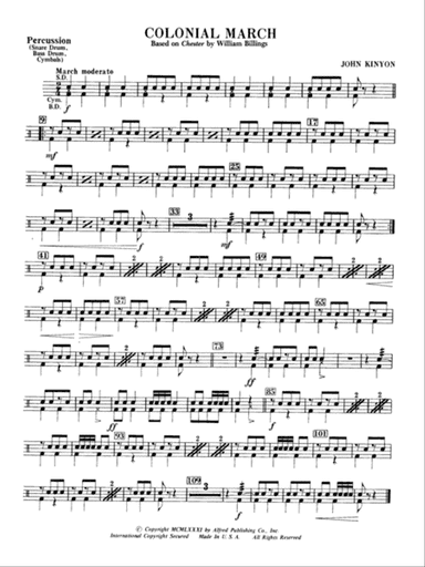 Colonial March (Based on Chester): 1st Percussion