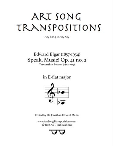 ELGAR: Speak, Music! Op. 41 no. 2 (transposed to E-flat major)